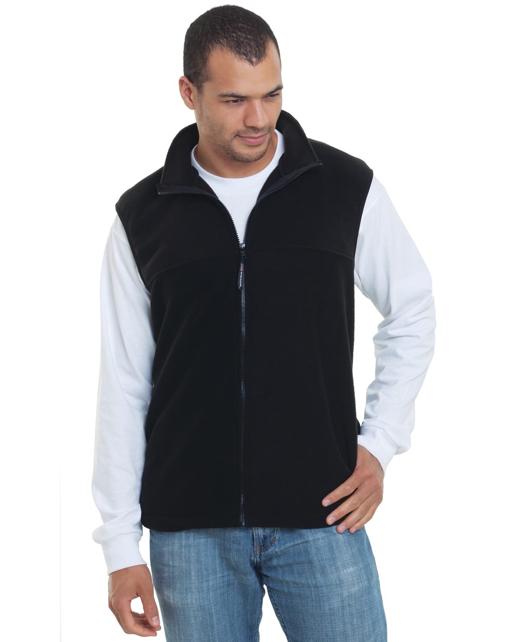 Bayside Men's USA-Made Full-Zip Fleece Vest - 1120