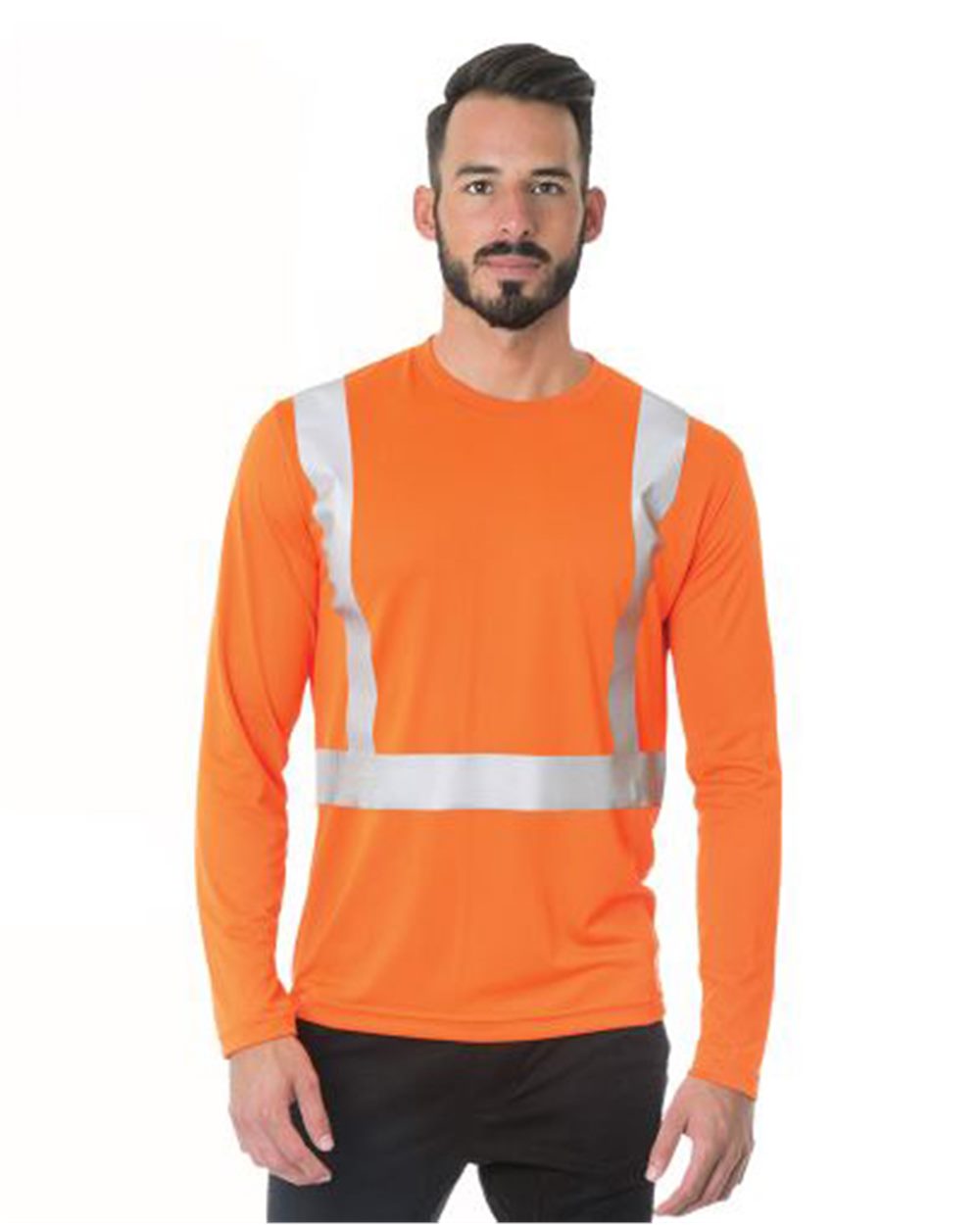 Bayside Men's USA-Made Hi-Visibility Long Sleeve Performance T-Shirt - 3742