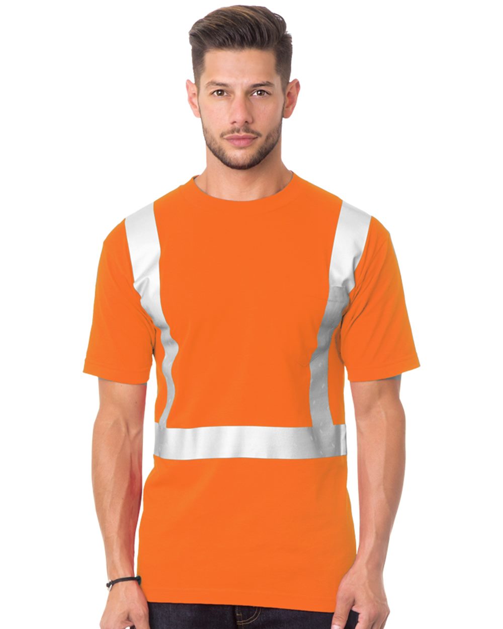 Bayside Unisex USA-Made 50/50 High Visibility Pocket T-Shirt - 3772