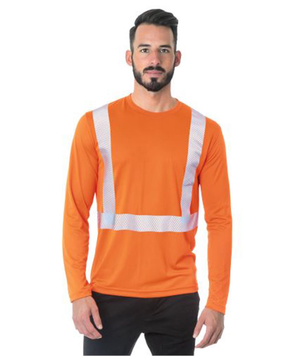 Bayside Unisex USA-Made Hi-Visibility Long Sleeve Performance T-Shirt - Segmented Tape - 3740
