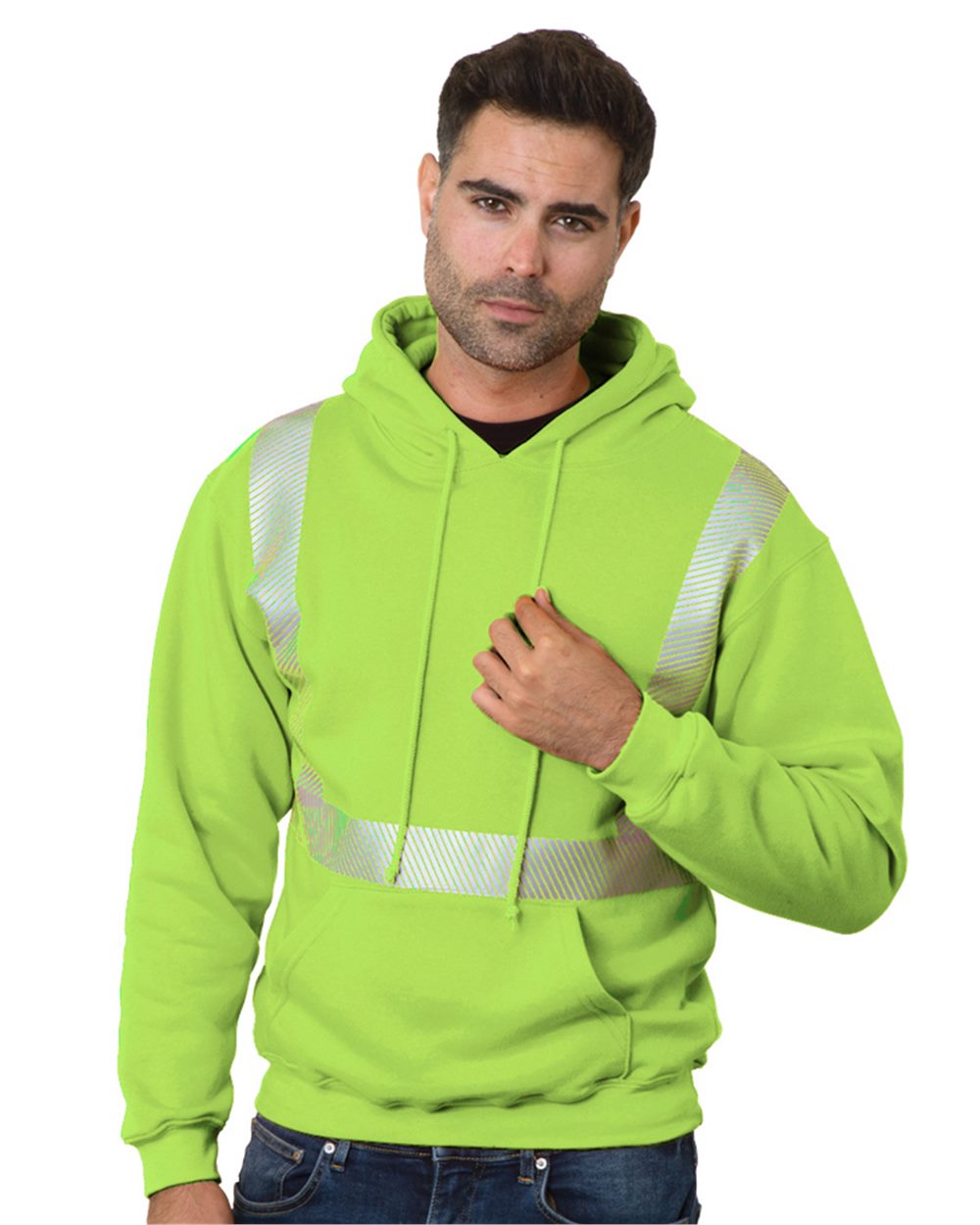 Bayside Unisex USA-Made High Visibility Hooded Sweatshirt - 3739