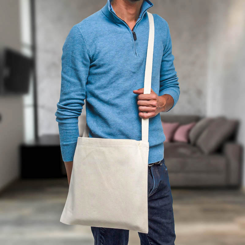 Blank Messenger Heavy Canvas Tote Bags