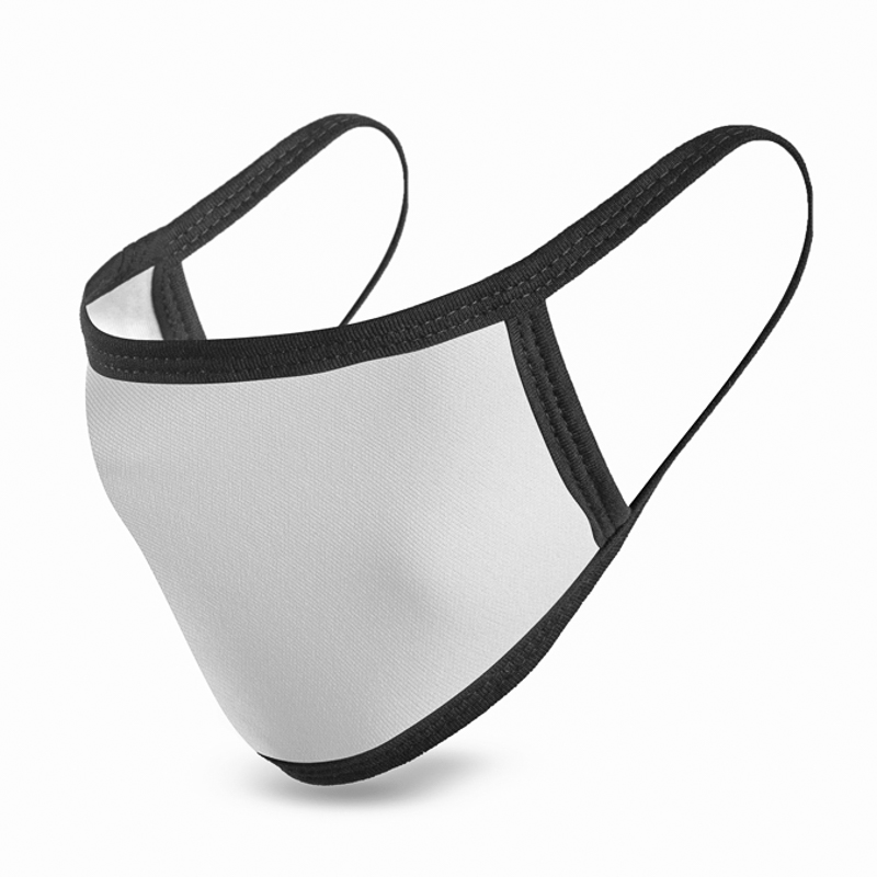 Blank Sublimation Black Trim Fabric Face Masks - Pack Of 100pcs