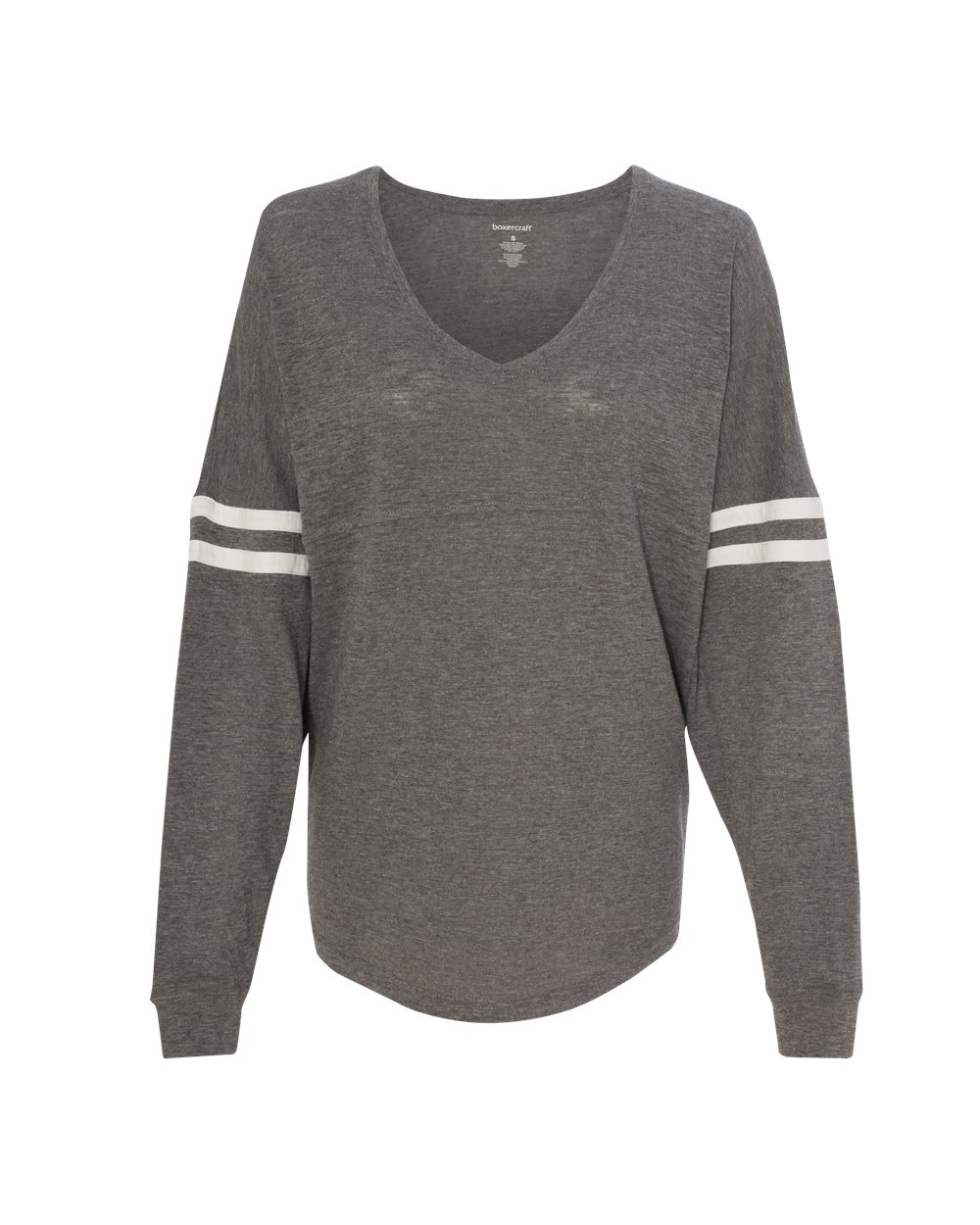 Boxercraft Women&rsquo;s Slub Jersey Varsitee V-Neck Long Sleeve T-Shirt - T17