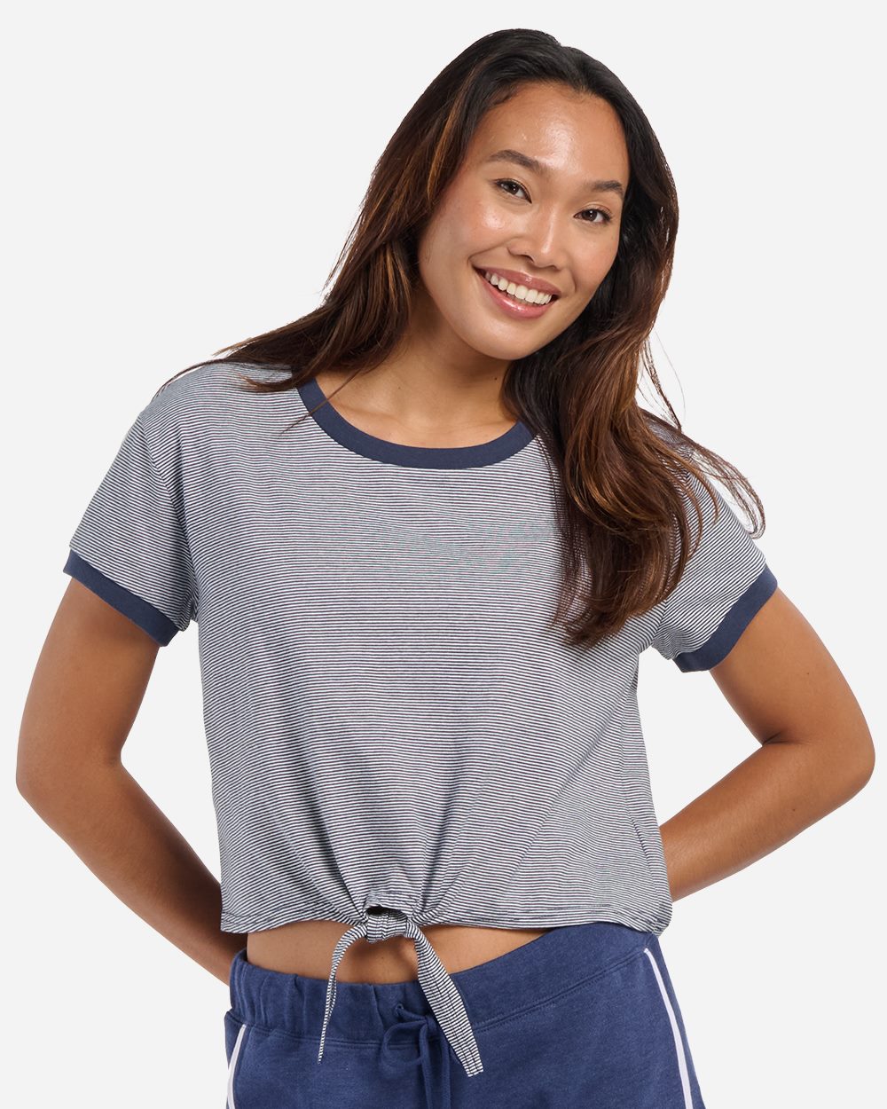 Boxercraft Women's Striped Tie Front T-Shirt - BW2107