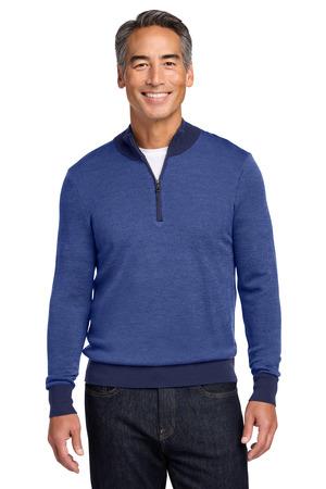 Brooks Brothers Washable Merino Birdseye 1/4-Zip Sweater