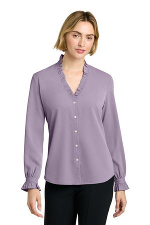 Brooks Brothers Women's Long Sleeve Ruffle Collar Blouse