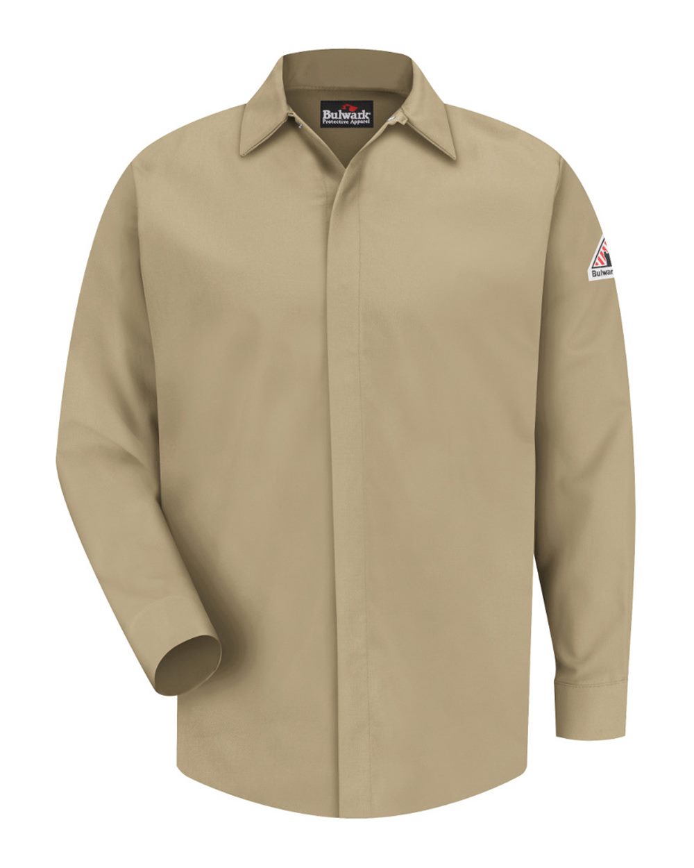 Bulwark Men's Concealed-Gripper Pocketless Work Shirt - SLS2