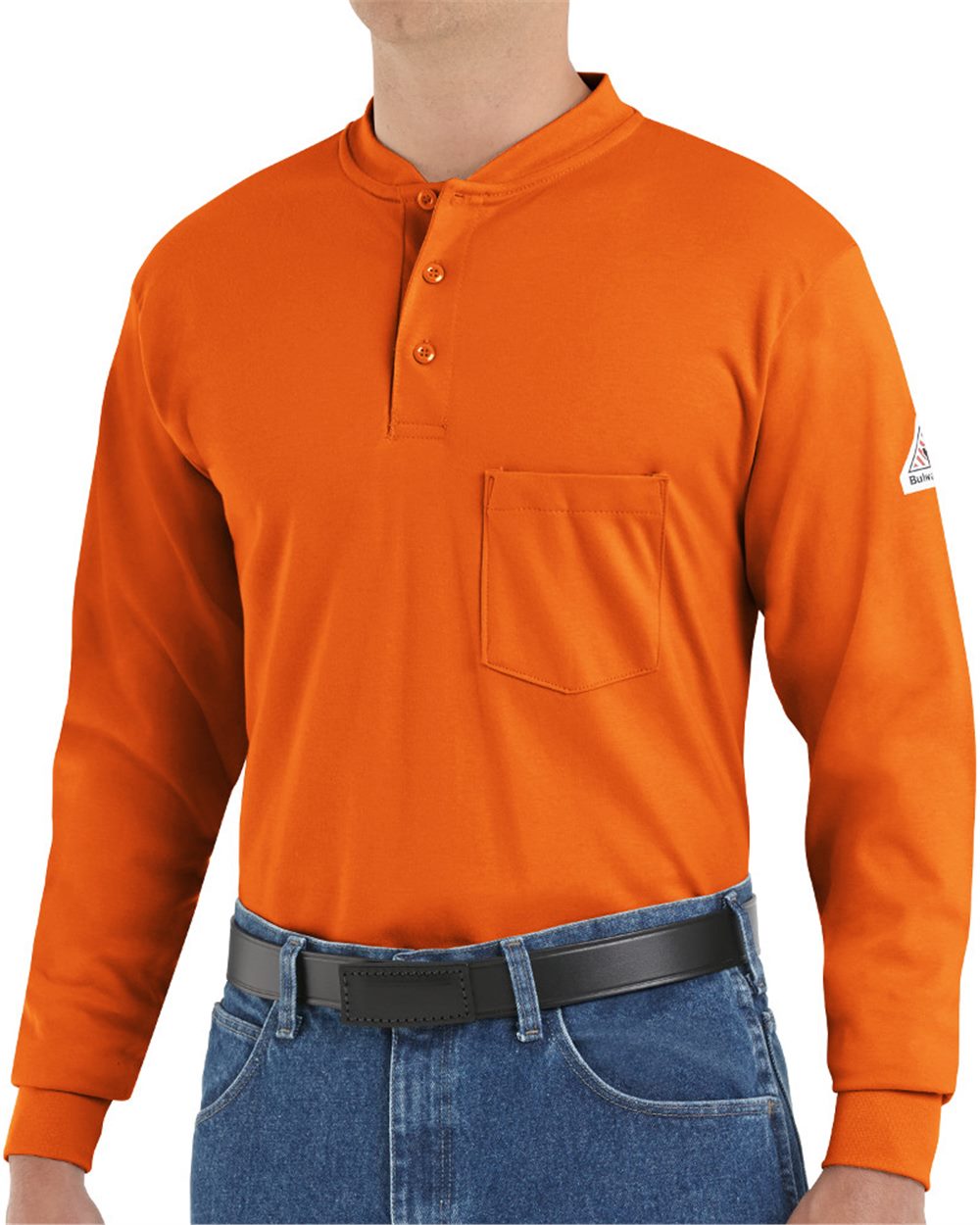 Bulwark Men's Long Sleeve Tagless Henley Shirt - SEL2