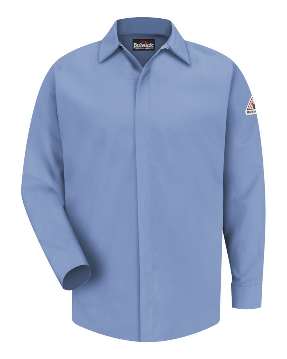 Bulwark Men's Tall Concealed-Gripper Pocketless Work Shirt - SLS2T