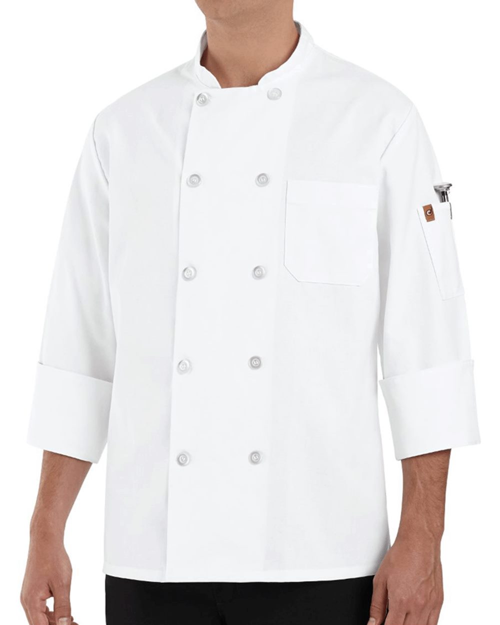 Chef Designs 100% Polyester Ten Pearl Button Chef Coat - 0423