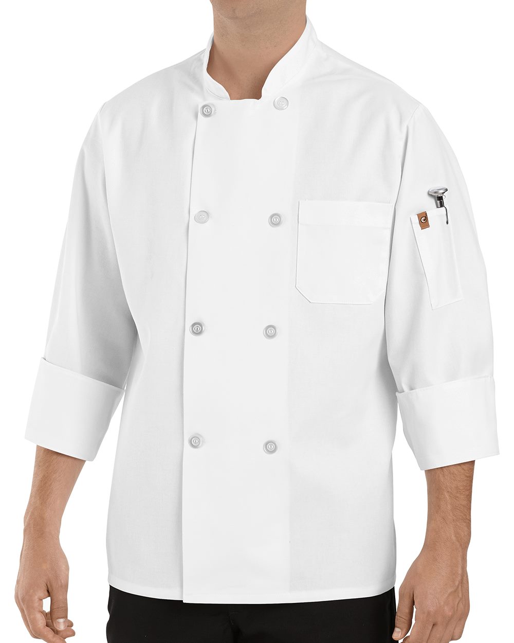 Chef Designs Button Chef Coat With Thermometer Pocket - 0413