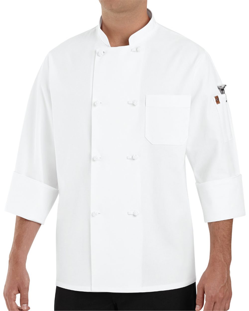 Chef Designs Eight Knot Button Chef Coat With Thermometer Pocket - 0414