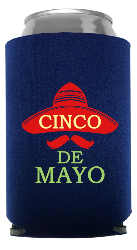 Cinco De Mayo Full Color Foam Collapsible Coolies Style 104926