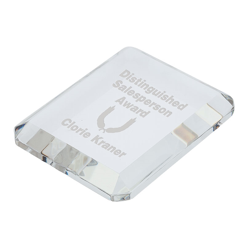 Crystal Prato Rectangle Crystal Paperweight