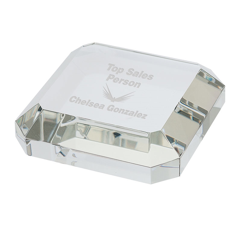 Crystal Taranto Square Crystal Paperweight