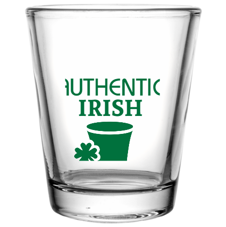 St Patrick Day Authentic Irish Custom Clear Shot Glasses- 1.75 oz. Style 102694