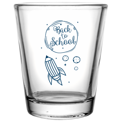 Back To School Custom Clear Shot Glasses- 1.75 oz. Style 110272