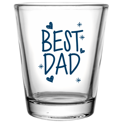 Fathers Day Best Dad Custom Clear Shot Glasses- 1.75 oz. Style 107832
