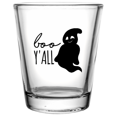 Halloween Boo Yall Custom Clear Shot Glasses- 1.75 oz. Style 113143