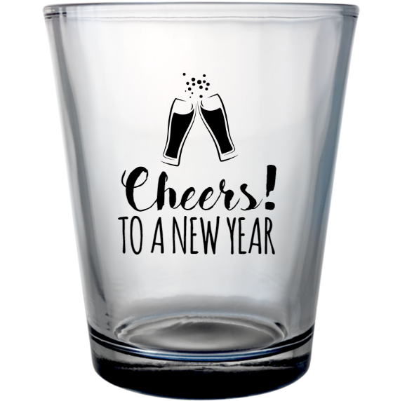 New Year Cheers To Custom Clear Shot Glasses- 1.75 oz. Style 127885