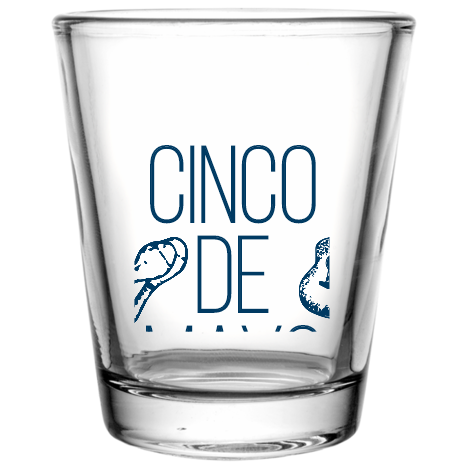 Cinco De Mayo Custom Clear Shot Glasses- 1.75 oz. Style 105804