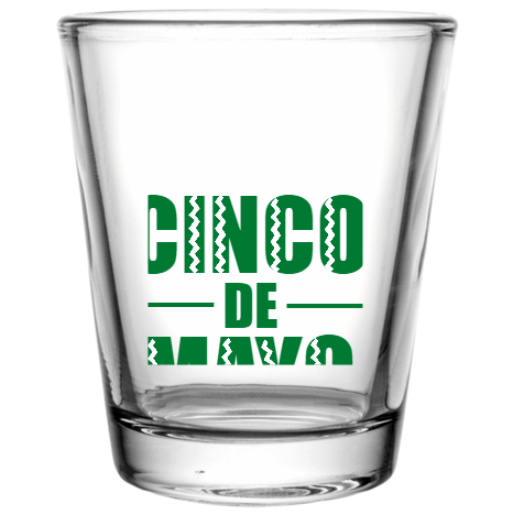 Cinco De Mayo Custom Clear Shot Glasses- 1.75 oz. Style 105799