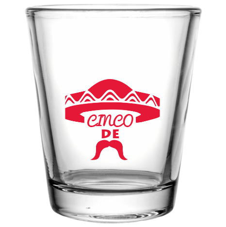 Cinco De Mayo Custom Clear Shot Glasses- 1.75 oz. Style 105793