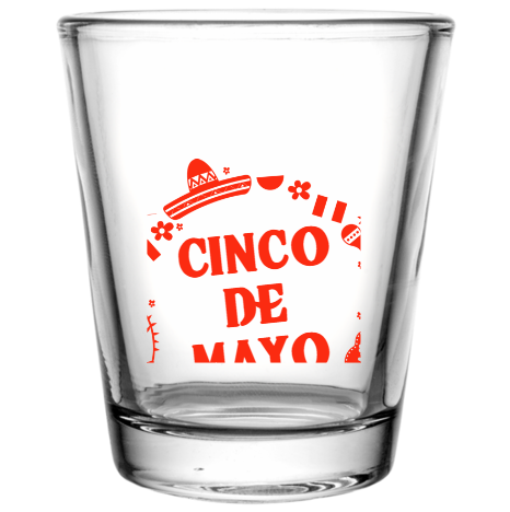 Cinco De Mayo Custom Clear Shot Glasses- 1.75 oz. Style 105766