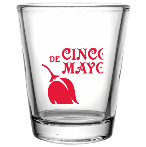 Cinco De Mayo Custom Clear Shot Glasses- 1.75 oz. Style 105778