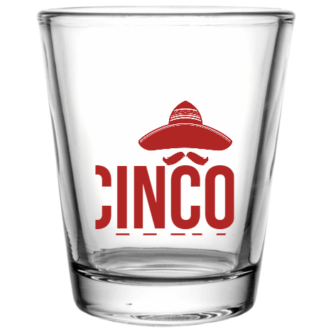 Cinco De Mayo Custom Clear Shot Glasses- 1.75 oz. Style 104925