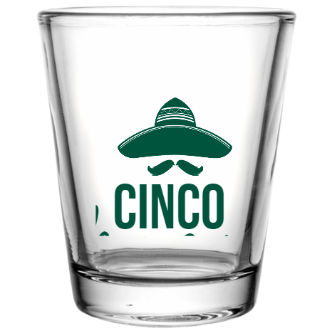 Cinco De Mayo Custom Clear Shot Glasses- 1.75 oz. Style 104919