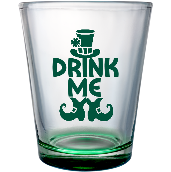 St. Patrick's Day Drink Me Custom Clear Shot Glasses- 1.75 oz. Style 116680