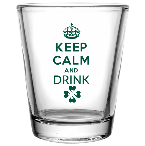 St Patrick Day Drink Custom Clear Shot Glasses- 1.75 oz. Style 116388