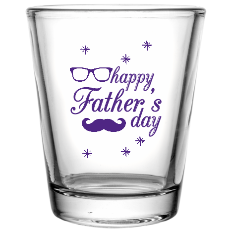 Fathers Day Happy Custom Clear Shot Glasses- 1.75 oz. Style 107871