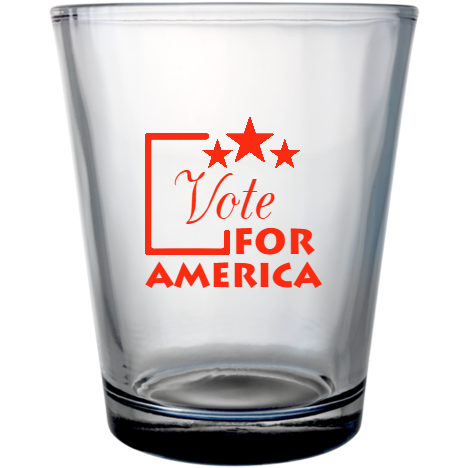 Political For America Vote Custom Clear Shot Glasses- 1.75 oz. Style 111470