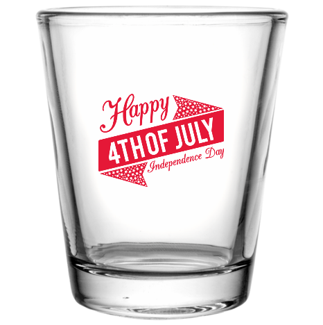 Fourth Of July Custom Clear Shot Glasses- 1.75 oz. Style 107809