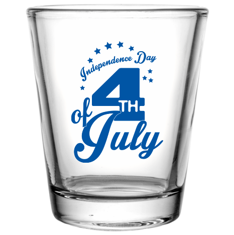 Fourth Of July Custom Clear Shot Glasses- 1.75 oz. Style 107788