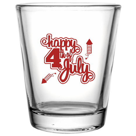 Fourth Of July Custom Clear Shot Glasses- 1.75 oz. Style 107610