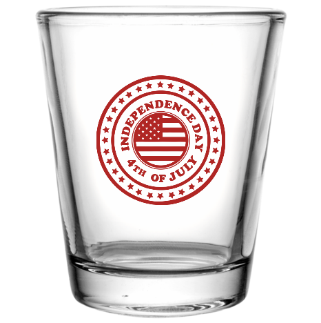 Fourth Of July Custom Clear Shot Glasses- 1.75 oz. Style 107605