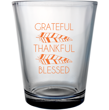 Fall Grateful Thankful Blessed Custom Clear Shot Glasses- 1.75 oz. Style 112260