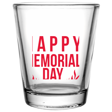 Memorial Day H P Custom Clear Shot Glasses- 1.75 oz. Style 106280