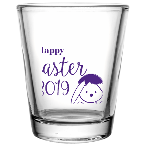 Easter Happy 2019 Custom Clear Shot Glasses- 1.75 oz. Style 103927