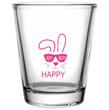 Easter Happy Hip Hop Custom Clear Shot Glasses- 1.75 oz. Style 104500