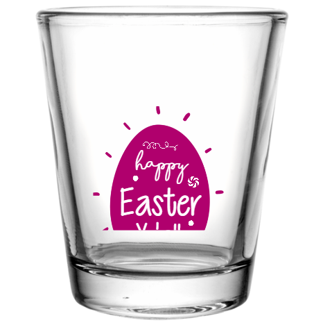 Easter Happy Y all Custom Clear Shot Glasses- 1.75 oz. Style 104532