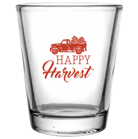Fall Happy Harvest Custom Clear Shot Glasses- 1.75 oz. Style 112304