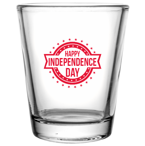 Fourth Of July Happy Independence Day Custom Clear Shot Glasses- 1.75 oz. Style 107793