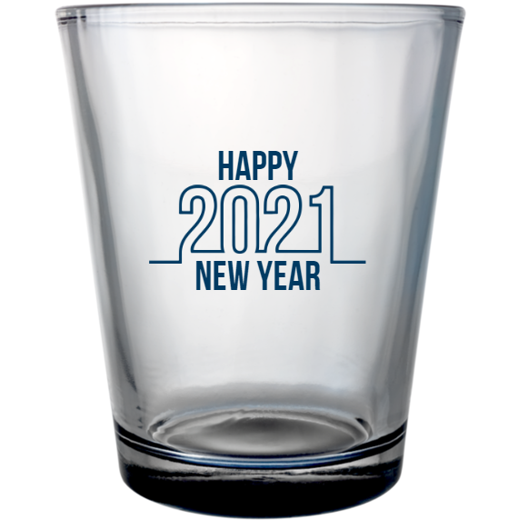 New Year Happy Custom Clear Shot Glasses- 1.75 oz. Style 127422