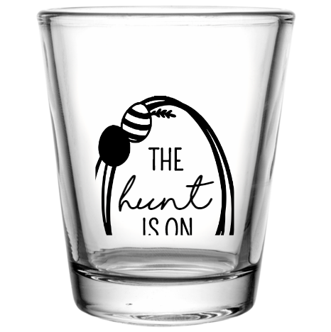 Happy Easter Day Hunt The Is On Custom Clear Shot Glasses- 1.75 oz. Style 104097