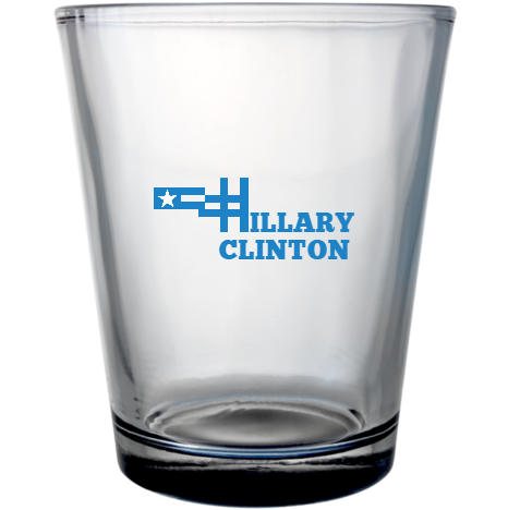 Political Illary Clinton Custom Clear Shot Glasses- 1.75 oz. Style 111485